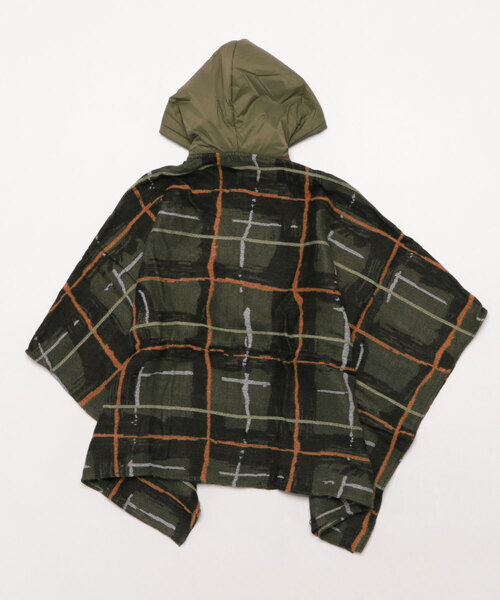Desigual（デシグアル）の「フード付きチェック柄ポンチョ
