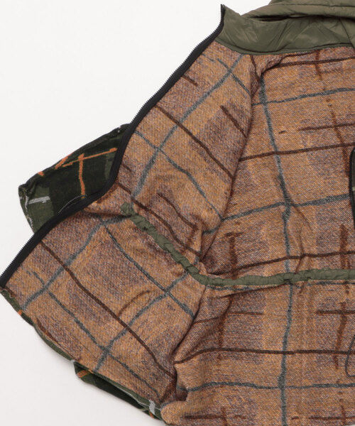 Desigual（デシグアル）の「フード付きチェック柄ポンチョ