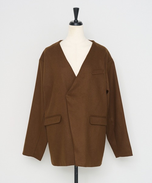 22ss テーラードジャケット ショート丈 オーバーサイズテーラードジャケット | ness.