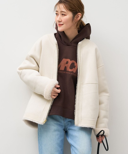 MICA&DEAL（マイカ＆ディール）の「リバーシブルノーカラーボアコート