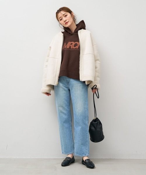 MICA&DEAL（マイカ＆ディール）の「リバーシブルノーカラーボアコート