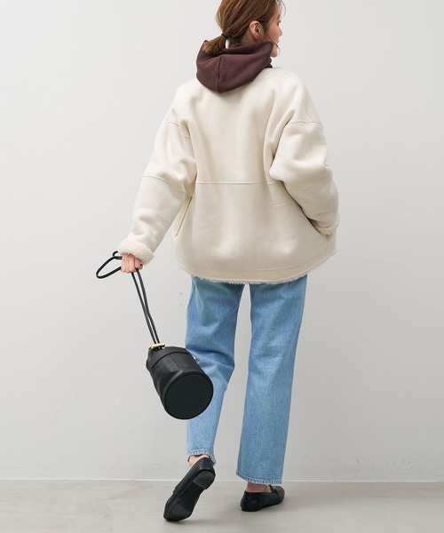 MICA&DEAL（マイカ＆ディール）の「リバーシブルノーカラーボアコート