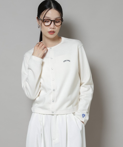 ORCIVAL（オーシバル）の「ORCIVAL/CREW NECK CARDIGAN（カーディガン/ボレロ・レディース・ダークグレー/ベージュ系その他・2）」の2枚目の写真