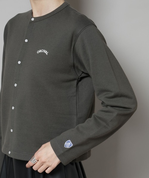 ORCIVAL（オーシバル）の「ORCIVAL/CREW NECK CARDIGAN（カーディガン/ボレロ・レディース・ダークグレー/ベージュ系その他・2）」の4枚目の写真