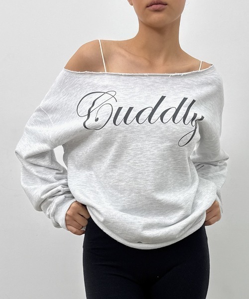 BLACKUP（ブラックアップ）の「[MADE] チピボートネックプリント長袖Tシャツ（Tシャツ/カットソー・レディース・チャコール/ホワイト系/グレー・FREE）」の11枚目の写真