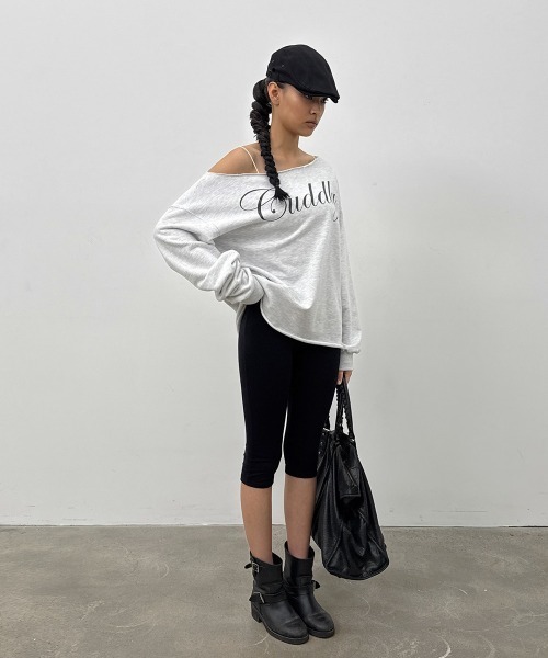 BLACKUP（ブラックアップ）の「[MADE] チピボートネックプリント長袖Tシャツ（Tシャツ/カットソー・レディース・チャコール/ホワイト系/グレー・FREE）」の10枚目の写真