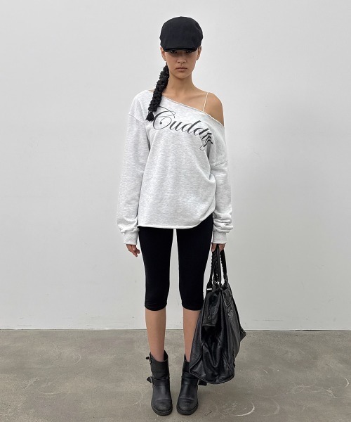BLACKUP（ブラックアップ）の「[MADE] チピボートネックプリント長袖Tシャツ（Tシャツ/カットソー・レディース・チャコール/ホワイト系/グレー・FREE）」の8枚目の写真