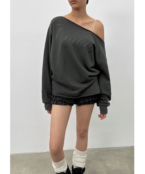 BLACKUP（ブラックアップ）の「[MADE] チピボートネックプリント長袖Tシャツ（Tシャツ/カットソー・レディース・チャコール/ホワイト系/グレー・FREE）」の22枚目の写真