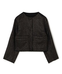 トゥモローランド　ノーカラージャケット ブラック TOMORROWLAND（トゥモローランド） ジャケット ノーカラージャケット