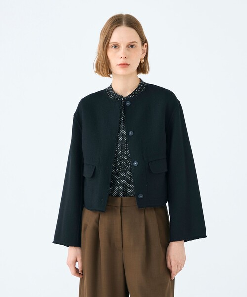 BALLSEY(ボールジィ)の「メテオールリバー リバーシブルジャケット(ノーカラージャケット・レディース・ライトグレー/ブラック・36)」の5枚目の写真