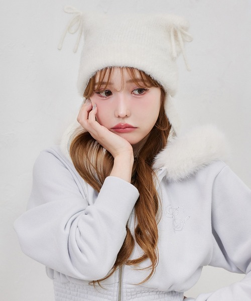 ねこみみシャギーニットビーニー（ニットキャップ/ビーニー）｜one