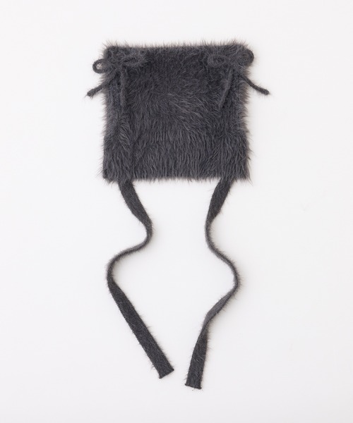 one after another NICE CLAUP（ワンアフターアナザーナイスクラップ）の「ねこみみシャギーニットビーニー（ニットキャップ/ビーニー・レディース・アイボリー/サックスブルー/チャコールグレー・FREE）」の9枚目の写真