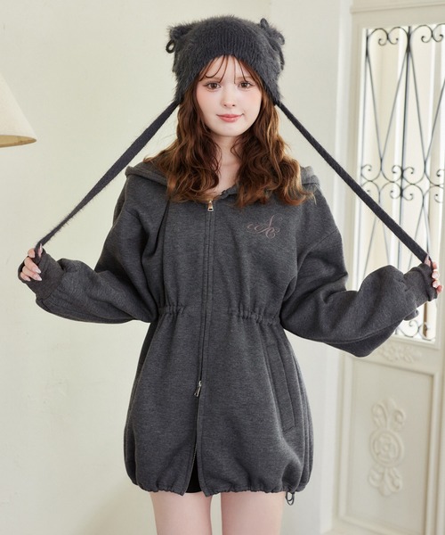 one after another NICE CLAUP（ワンアフターアナザーナイスクラップ）の「ねこみみシャギーニットビーニー（ニットキャップ/ビーニー・レディース・アイボリー/サックスブルー/チャコールグレー・FREE）」の7枚目の写真