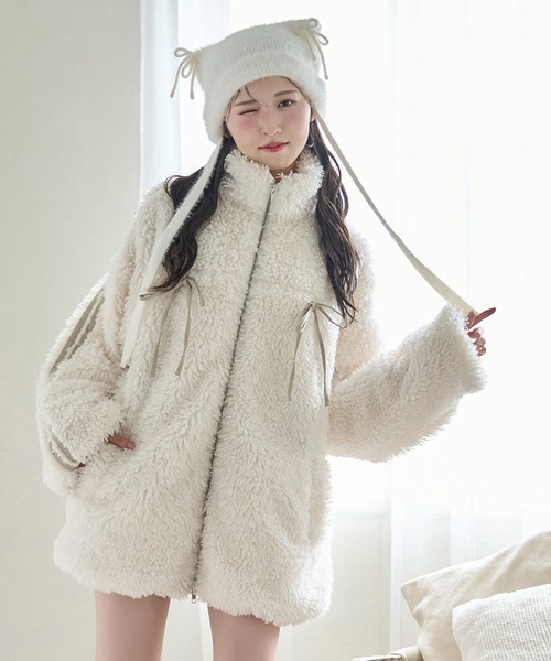 ねこみみシャギーニットビーニー（ニットキャップ/ビーニー）｜one