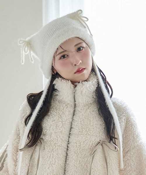 ねこみみシャギーニットビーニー（ニットキャップ/ビーニー）｜one