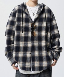 Street Crushチェックシャツフーディ