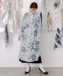 ScoLar | ScoLar(スカラー) 星座と花束柄シャツワンピース(シャツワンピース)