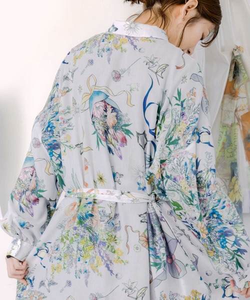 セール】ScoLar(スカラー) 星座と花束柄シャツワンピース（シャツ