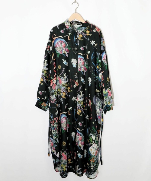 セール】ScoLar(スカラー) 星座と花束柄シャツワンピース（シャツ