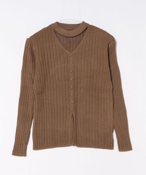 Lace Ladies(レースレディース)の「チョーカーネック スリット リブ ニット プルオーバー(ニット/セーター・レディース・ブラック/グレイッシュベージュ/モカ/ホワイト・FREE)」の10枚目の写真