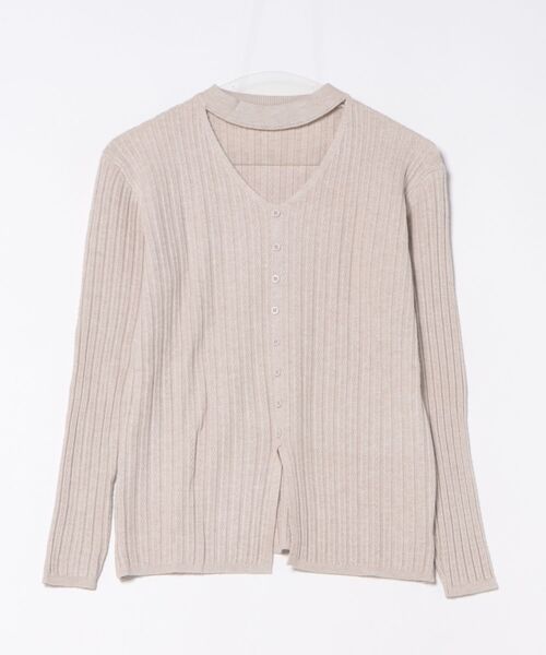 Lace Ladies(レースレディース)の「チョーカーネック スリット リブ ニット プルオーバー(ニット/セーター・レディース・ブラック/グレイッシュベージュ/モカ/ホワイト・FREE)」の11枚目の写真