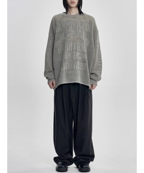 AJOBYAJO（アジョバイアジョ）の「AJOBYAJO/アジョバイアジョ/Total Logo Needle Sweater（ニット/セーター・レディース・カーキ・XL/L）」の2枚目の写真