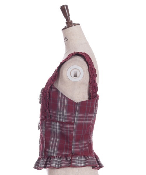 セール】タータンチェック編上ビスチェ（ベスト）｜axes femme