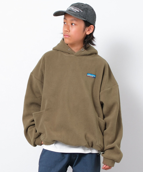 RAT EFFECT（ラットエフェクト）の「フリースサイドポケットフーディー（パーカー・キッズ・チャコールグレー/ブラック/カーキ・160/150/140/170/130）」の3枚目の写真