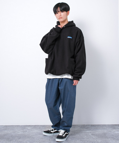 RAT EFFECT（ラットエフェクト）の「フリースサイドポケットフーディー（パーカー・キッズ・チャコールグレー/ブラック/カーキ・160/150/140/170/130）」の4枚目の写真