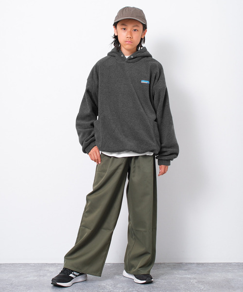 RAT EFFECT（ラットエフェクト）の「フリースサイドポケットフーディー（パーカー・キッズ・チャコールグレー/ブラック/カーキ・160/150/140/170/130）」の7枚目の写真