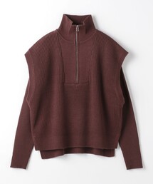 ハーフジップベスト+リブクルーネック ‐ハンドウォッシャブル‐＜A DAY IN THE LIFE＞
