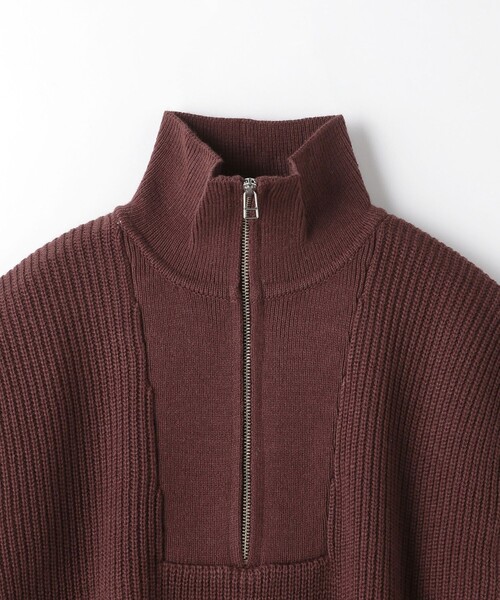 A DAY IN THE LIFE UNITED ARROWS（アデイインザライフユナイテッドアローズ）の「ハーフジップベスト+リブクルーネック ‐ハンドウォッシャブル‐＜A DAY IN THE LIFE＞（ニット/セーター・レディース・ダークグレー/ダークブラウン・FREE）」の4枚目の写真