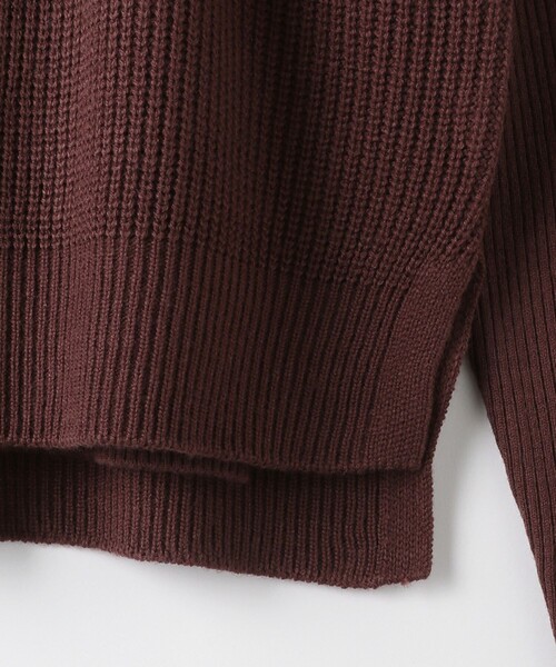 A DAY IN THE LIFE UNITED ARROWS（アデイインザライフユナイテッドアローズ）の「ハーフジップベスト+リブクルーネック ‐ハンドウォッシャブル‐＜A DAY IN THE LIFE＞（ニット/セーター・レディース・ダークグレー/ダークブラウン・FREE）」の7枚目の写真
