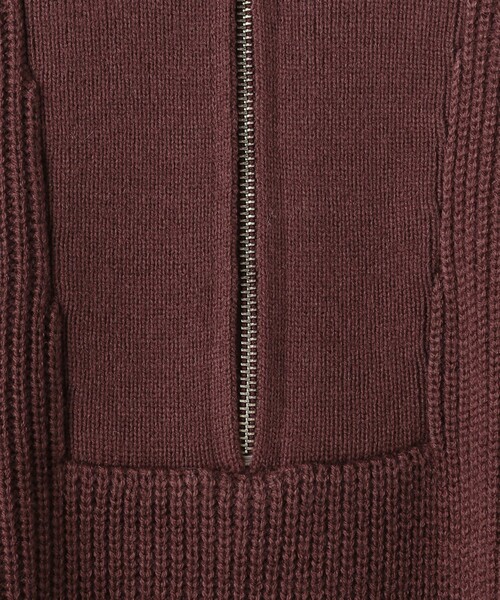 A DAY IN THE LIFE UNITED ARROWS（アデイインザライフユナイテッドアローズ）の「ハーフジップベスト+リブクルーネック ‐ハンドウォッシャブル‐＜A DAY IN THE LIFE＞（ニット/セーター・レディース・ダークグレー/ダークブラウン・FREE）」の8枚目の写真