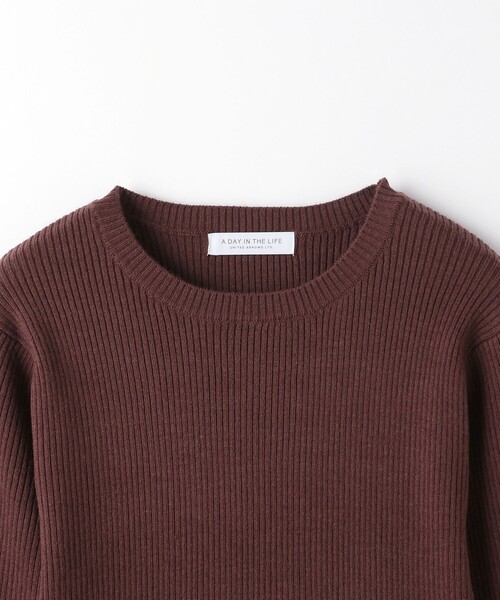A DAY IN THE LIFE UNITED ARROWS（アデイインザライフユナイテッドアローズ）の「ハーフジップベスト+リブクルーネック ‐ハンドウォッシャブル‐＜A DAY IN THE LIFE＞（ニット/セーター・レディース・ダークグレー/ダークブラウン・FREE）」の11枚目の写真