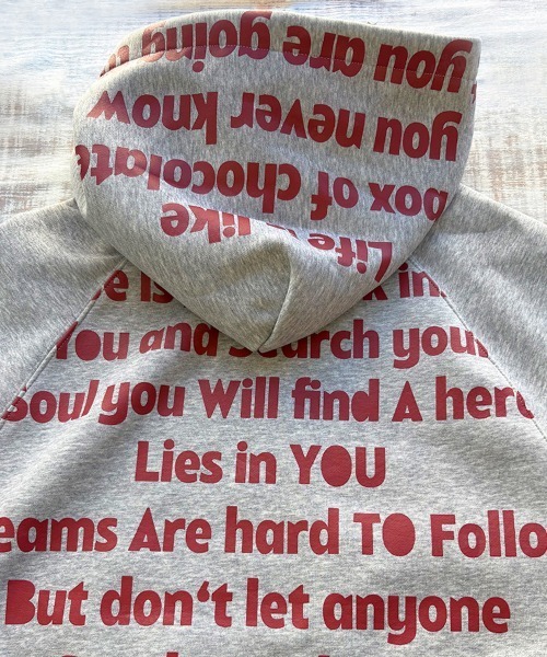 Dalfwin(ダールフィン)の「韓国ファッション RICECAKEレッドバックロゴフーディー(パーカー・レディース・グレー・FREE)」の4枚目の写真