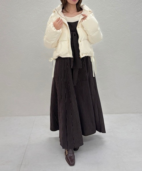 31 Sons de mode（トランテアン　ソン　ドゥ　モード）の「2025秋冬新作 ストライプ リボン キャミワンピース（ワンピース・レディース・ベージュ/ネイビー/ブラウン・ﾌﾘ-）」の13枚目の写真