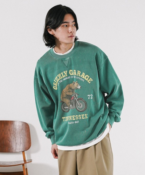 BAYFLOW（ベイフロー）の「≪新色登場・WEB限定カラーあり≫ヴィンテージライクアニマルスウェット［ユニセックス］（スウェット・メンズ・チャコール/オフホワイト/グリーン/ブラウン/ホワイト系その他/レッド/ブラック系その他/ネイビー/イエロー/ピンク/カーキ・MEDIUM/LARGE）」の8枚目の写真