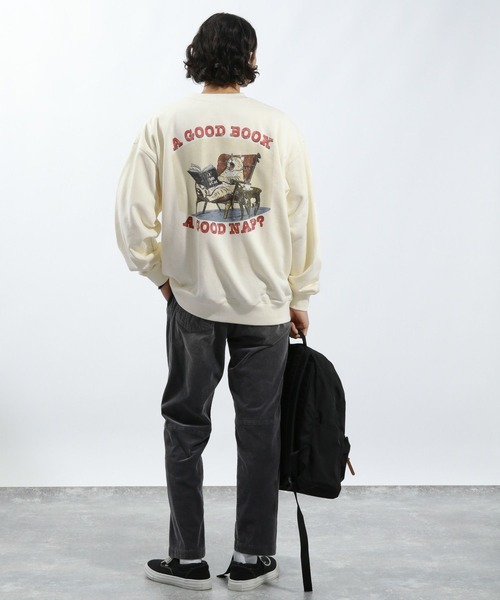 BAYFLOW（ベイフロー）の「≪新色登場・WEB限定カラーあり≫ヴィンテージライクアニマルスウェット［ユニセックス］（スウェット・メンズ・チャコール/オフホワイト/グリーン/ブラウン/ホワイト系その他/レッド/ブラック系その他/ネイビー/イエロー/ピンク/カーキ・MEDIUM/LARGE）」の18枚目の写真