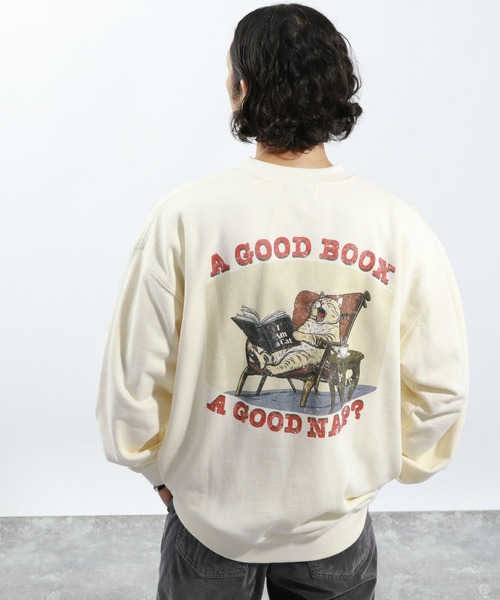 BAYFLOW（ベイフロー）の「≪新色登場・WEB限定カラーあり≫ヴィンテージライクアニマルスウェット［ユニセックス］（スウェット・メンズ・チャコール/オフホワイト/グリーン/ブラウン/ホワイト系その他/レッド/ブラック系その他/ネイビー/イエロー/ピンク/カーキ・MEDIUM/LARGE）」の21枚目の写真