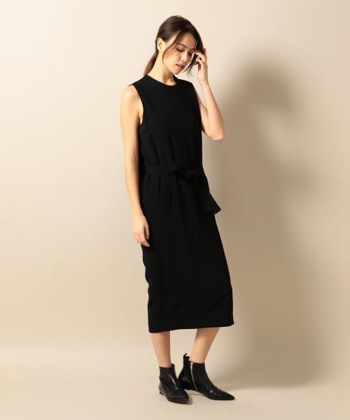 J7348□JOSEPH/ジョセフ*レディース*ウール×カシミヤ*ビッグカラー*ロングコート/ラップコート/ガウンコート*ブラック*サイズ36*L相当 JOSEPH（ジョセフ）の「ワンピース FLUID CREPE MURPHY ドレス