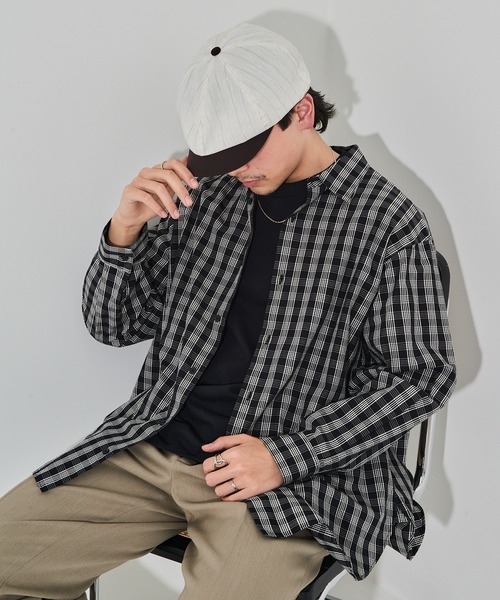 schott（ショット）の「【SCHOTT】ショット STRIPE CASQUETTE キャスケット ピンストライプ 夏でもかぶれる薄手のドライタッチ SC159 CBS（キャスケット・メンズ・ブラック/ネイビー/ブラウン・FREE）」の11枚目の写真