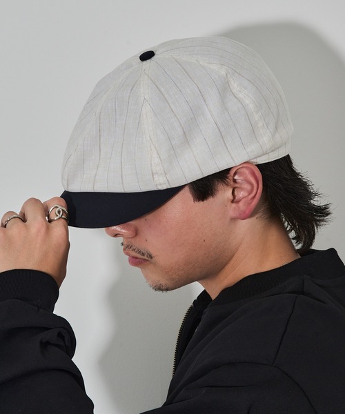 schott（ショット）の「【SCHOTT】ショット STRIPE CASQUETTE キャスケット ピンストライプ 夏でもかぶれる薄手のドライタッチ SC159 CBS（キャスケット・メンズ・ブラック/ネイビー/ブラウン・FREE）」の15枚目の写真