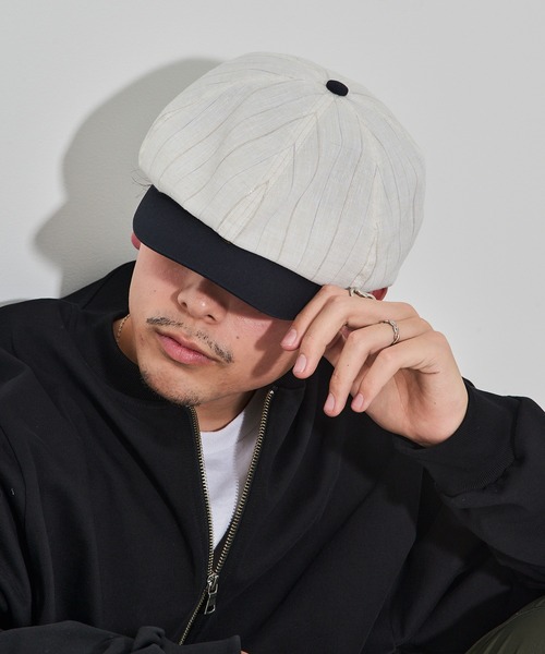 schott（ショット）の「【SCHOTT】ショット STRIPE CASQUETTE キャスケット ピンストライプ 夏でもかぶれる薄手のドライタッチ SC159 CBS（キャスケット・メンズ・ブラック/ネイビー/ブラウン・FREE）」の16枚目の写真