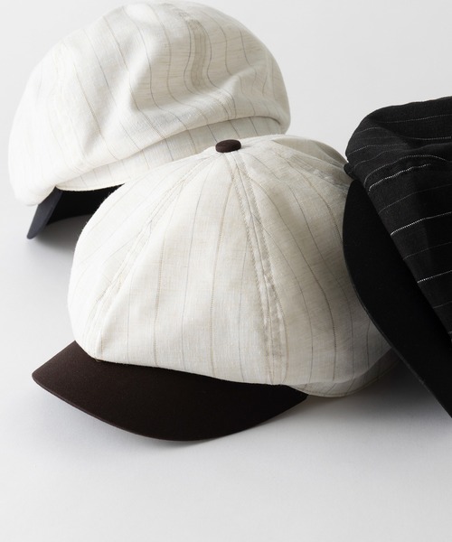 schott（ショット）の「【SCHOTT】ショット STRIPE CASQUETTE キャスケット ピンストライプ 夏でもかぶれる薄手のドライタッチ SC159 CBS（キャスケット・メンズ・ブラック/ネイビー/ブラウン・FREE）」の14枚目の写真