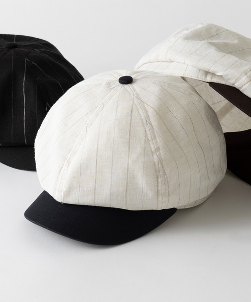 schott（ショット）の「【SCHOTT】ショット STRIPE CASQUETTE キャスケット ピンストライプ 夏でもかぶれる薄手のドライタッチ SC159 CBS（キャスケット・メンズ・ブラック/ネイビー/ブラウン・FREE）」の22枚目の写真