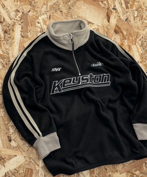 aNYthing スウェット セール】フリース ハーフZIP BIG GAMEトレーナー（スウェット