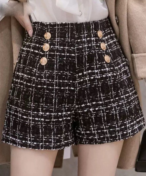 SPIGA(スピーガ)の「ダブルボタンツイードショートパンツ(その他パンツ・レディース・グレー/ブラック・SMALL/MEDIUM/LARGE/X-LARGE)」の5枚目の写真