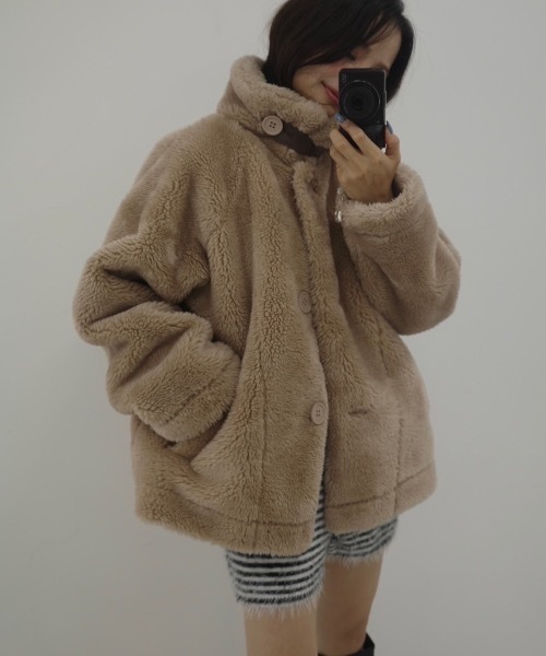 JUMELLE（ジュメロ）の「ムートンボアコート（ムートンコート・レディース・アイボリー/ベージュ・FREE）」の2枚目の写真