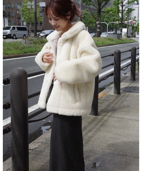 JUMELLE（ジュメロ）の「ムートンボアコート（ムートンコート・レディース・アイボリー/ベージュ・FREE）」の17枚目の写真